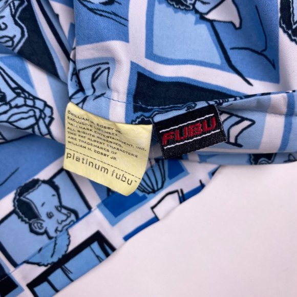 Vintage Fat Albert Platinum Fubu Shirt Mens XL All Over Print Button Front - Picture 6 of 12